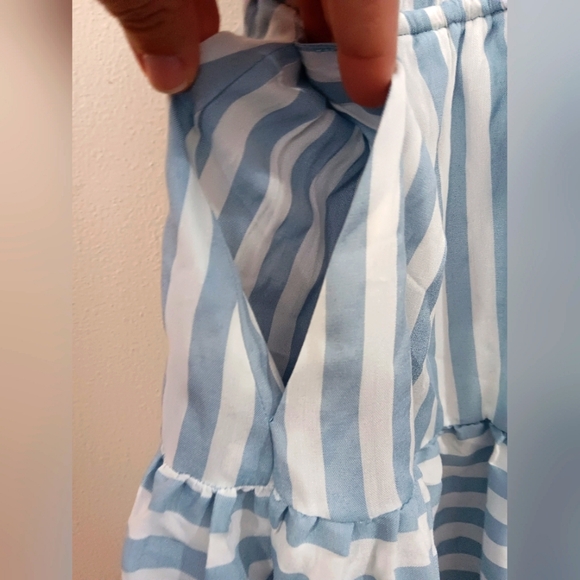 Mustard Seed Women's (Size S) Blue-Gray & White Stripe Mini Dress (NWT) - Picture 8 of 11